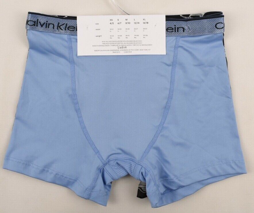 CALVIN KLEIN Boys' AIR FX 2-pk Microfibre Boxer Briefs, Blue, 6-7 y 8- 10y 16-18