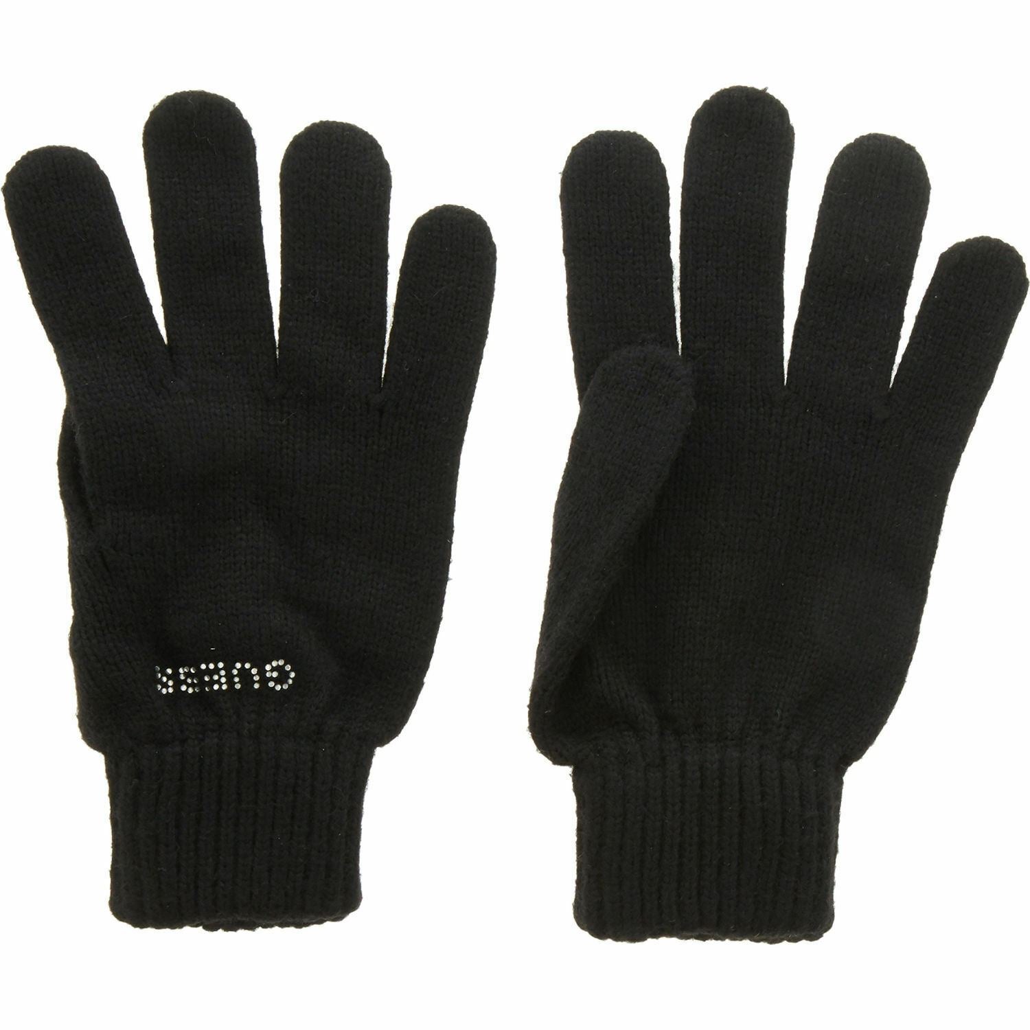 GUESS Women's Cashmere Blend Knitted Gloves, Black, size M /size L