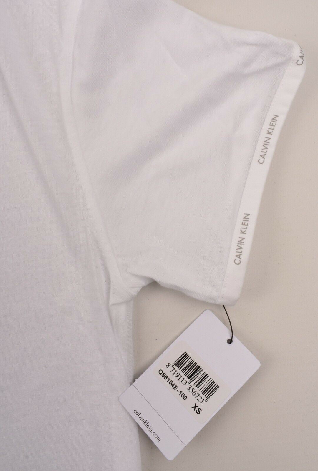 CALVIN KLEIN SLEEPWEAR Women's White Scoop Neck Night Shirt, Nightie, size XS