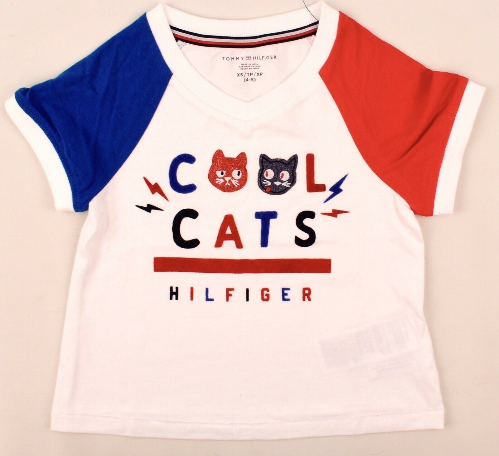 TOMMY HILFIGER Girls' Kids' 'Cool Cats'  T-shirt Top, 2 y /3 y /4 y /5 years