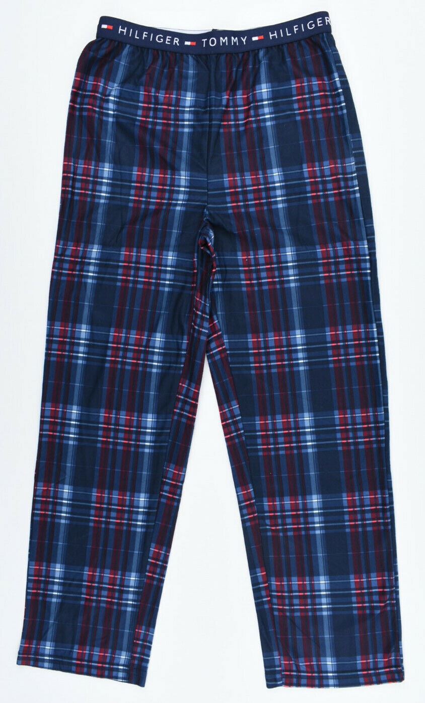 TOMMY HILFIGER Sleepwear Boys Soft Pyjama Bottoms Joggers Blue/Red 8 to 10 yrs