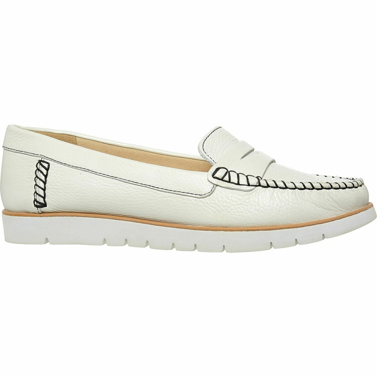 GEOX RESPIRA Women's KOOKEAN Genuine Leather Loafers Shoes Pearl White size UK 7