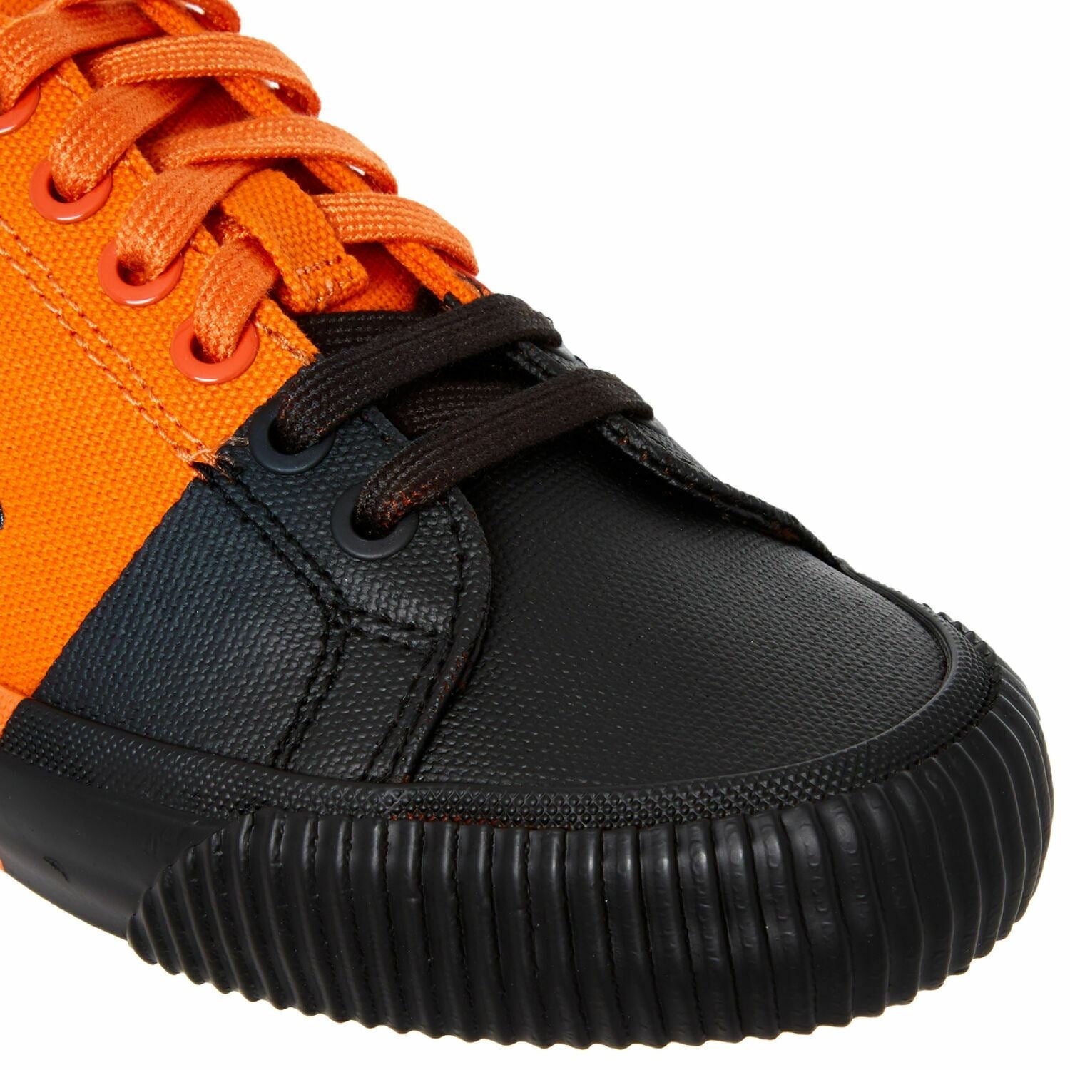 Calvin Klein Jeans Women's IVANIA Orange & Black Canvas Trainers, UK 5