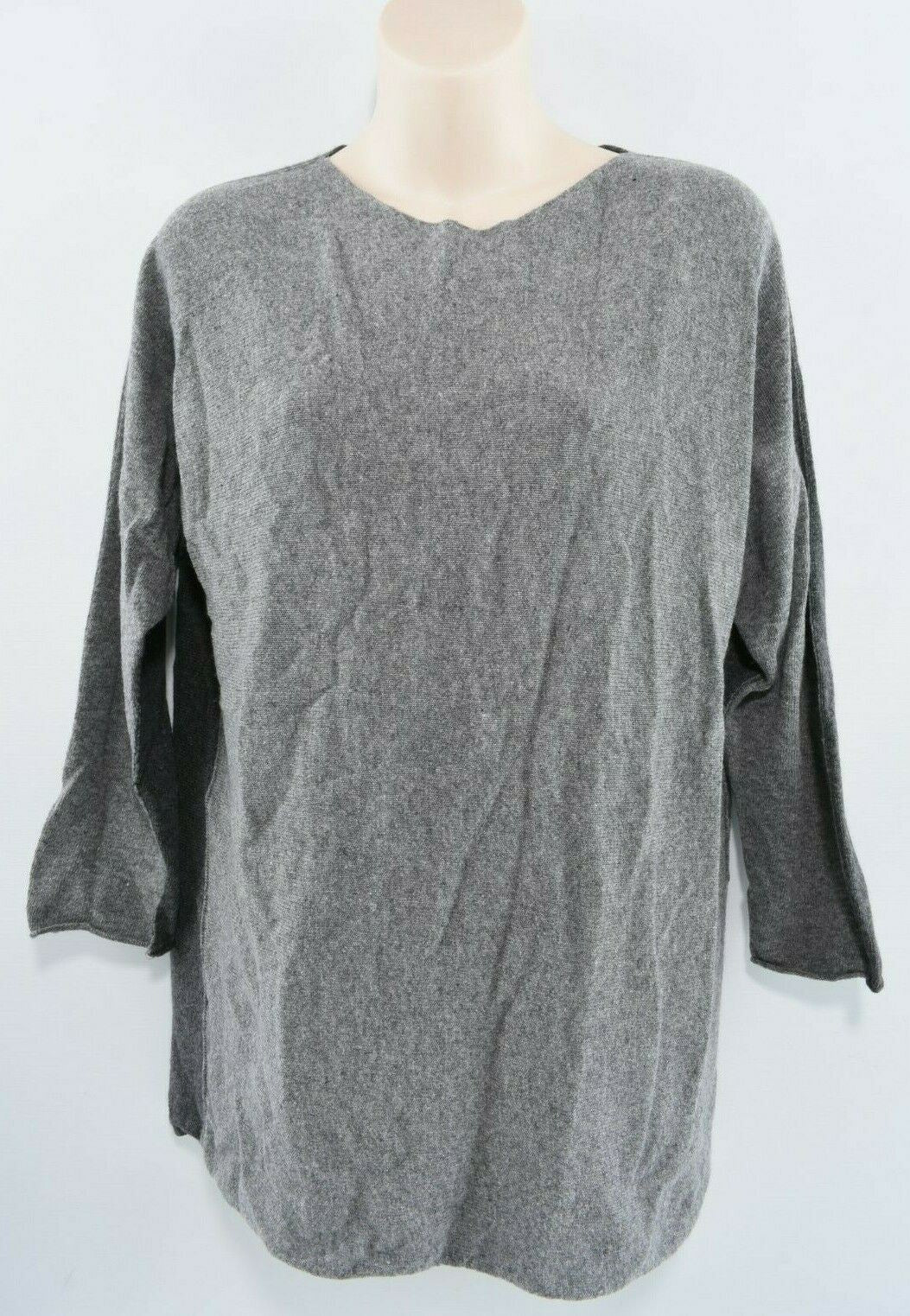 COLLEZIONE GAIA Women's Wool Blend Jumper, Light Grey/Dark Grey size M to size L