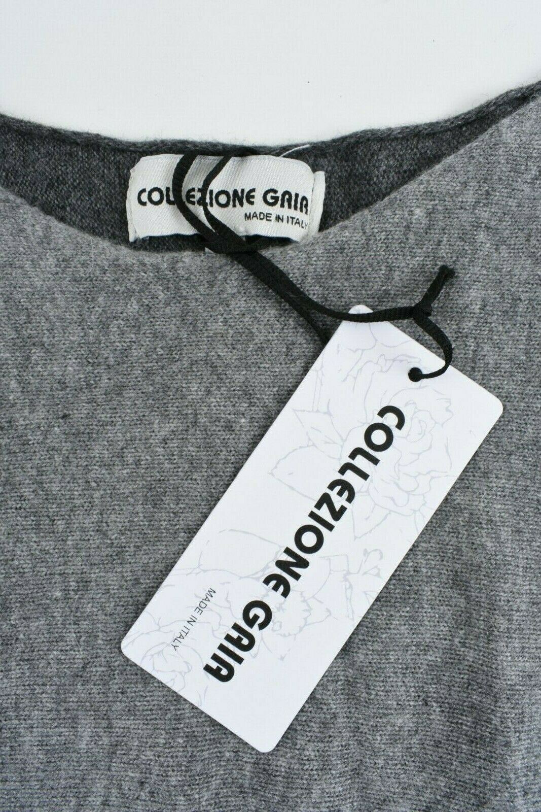 COLLEZIONE GAIA Women's Wool Blend Jumper, Light Grey/Dark Grey size M to size L