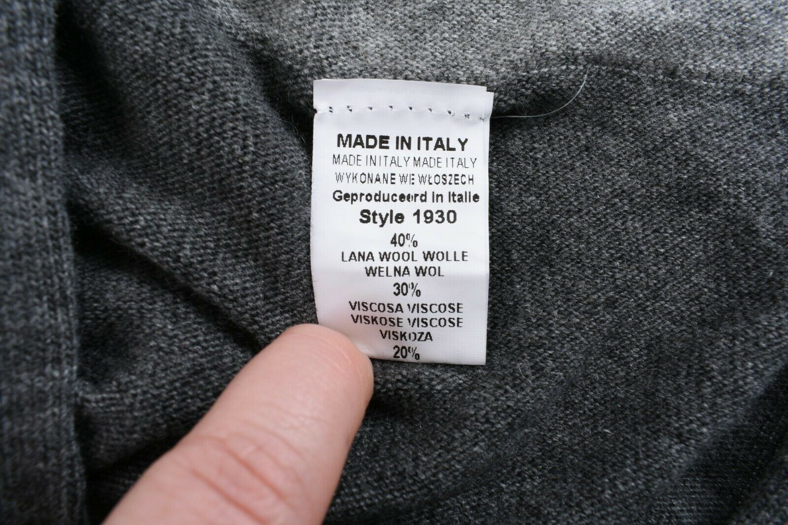 COLLEZIONE GAIA Women's Wool Blend Jumper, Light Grey/Dark Grey size M to size L