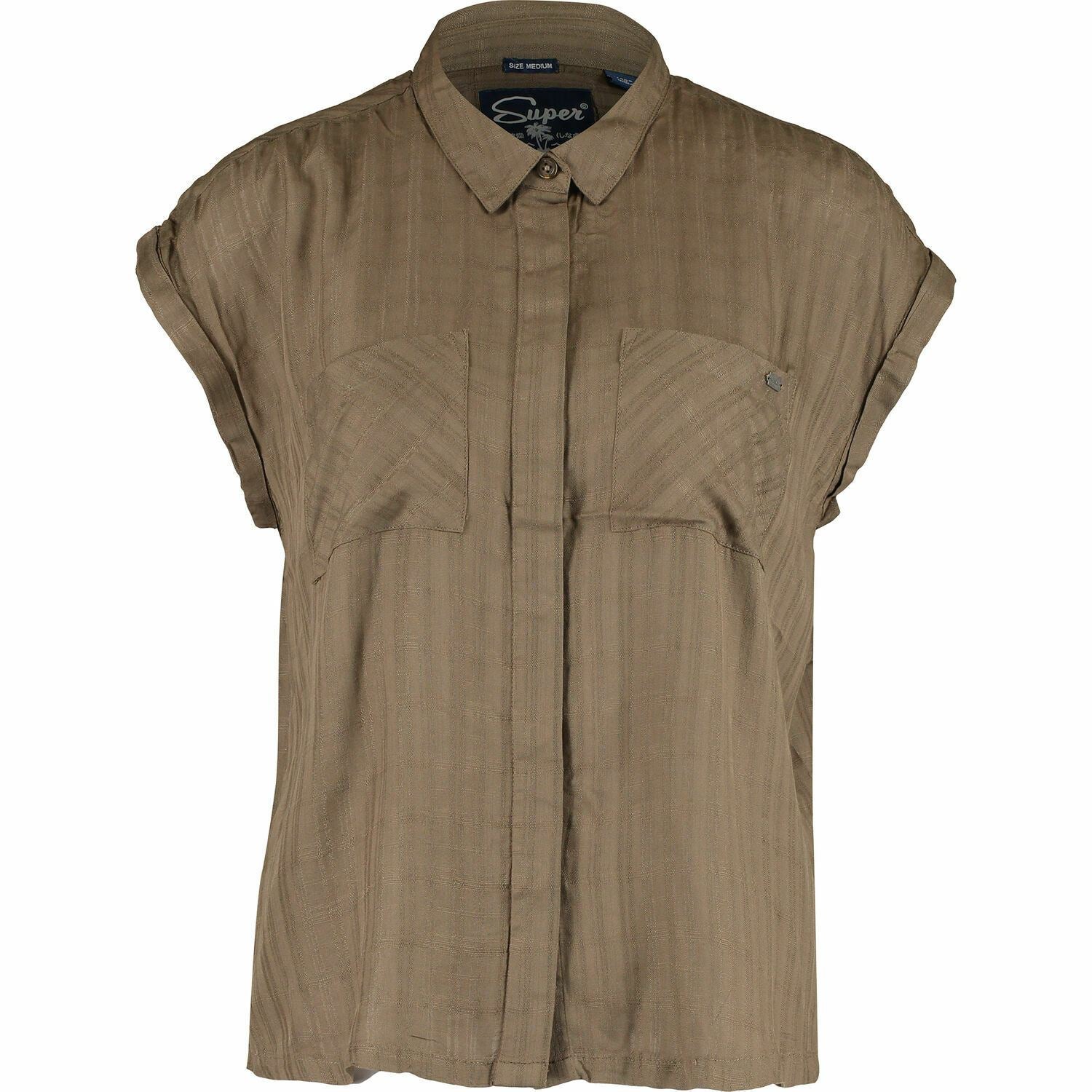 SUPERDRY Women's Boxy Light Weight Shirt, Vine Khaki, size S / UK 10