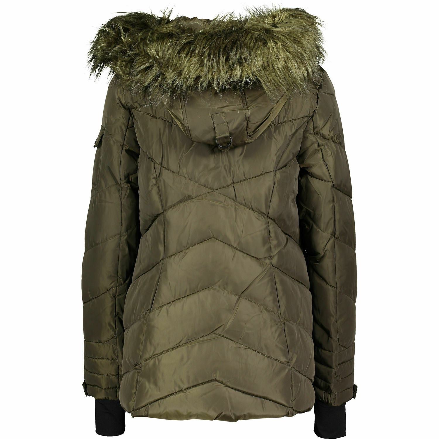 STEVE MADDEN Women's Olive Faux Fur Warm Padded Puffer Jacket / Coat, size S