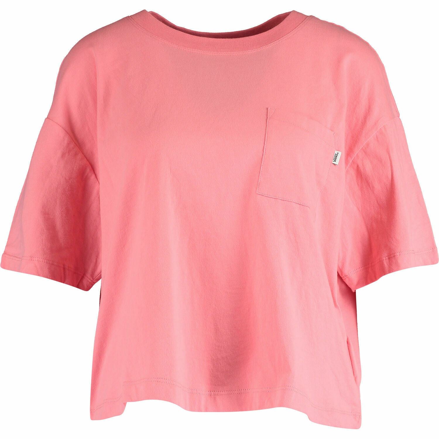 VANS Women's Brush Off Cropped Top T-Shirt, Strawberry Pink, size M