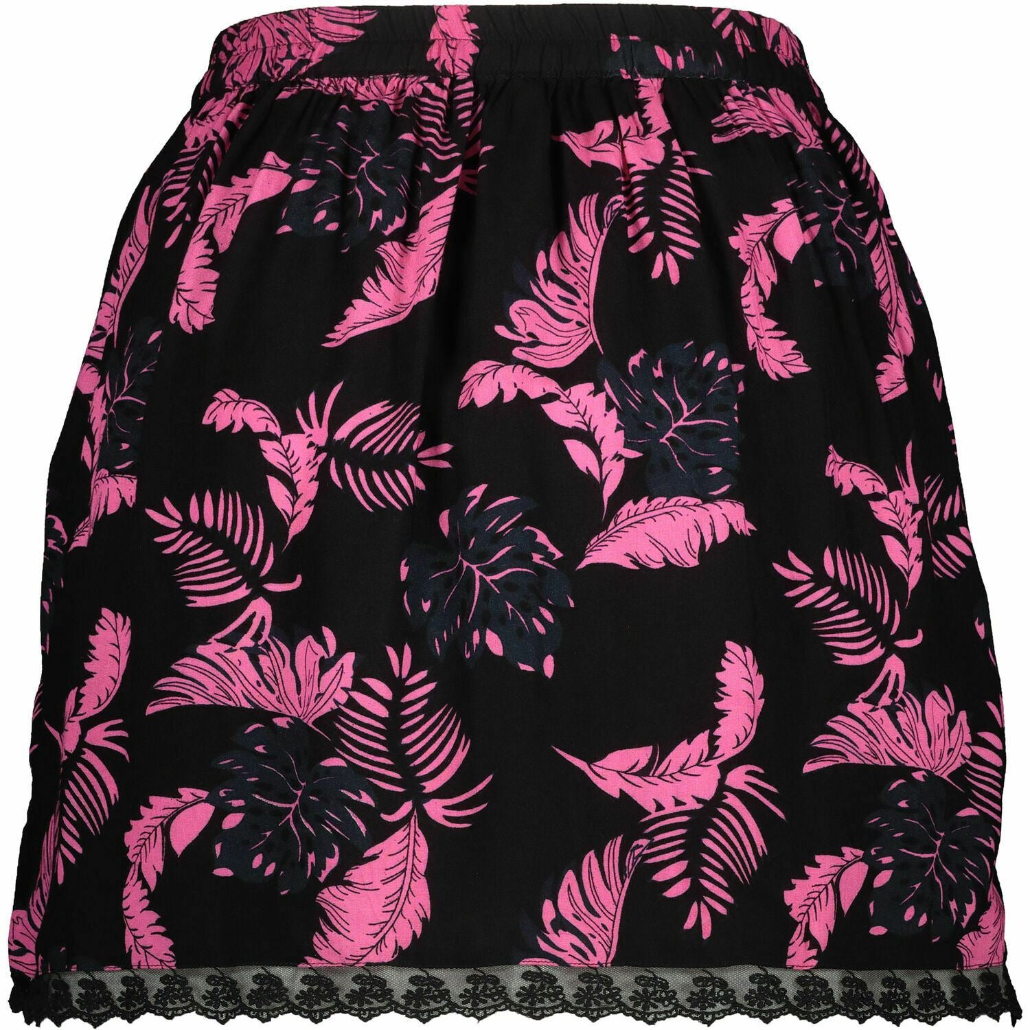 SUPERDRY Women's SERENA DITSY Skirt, Black/Pink Palm Leaf Print, size S / UK 10