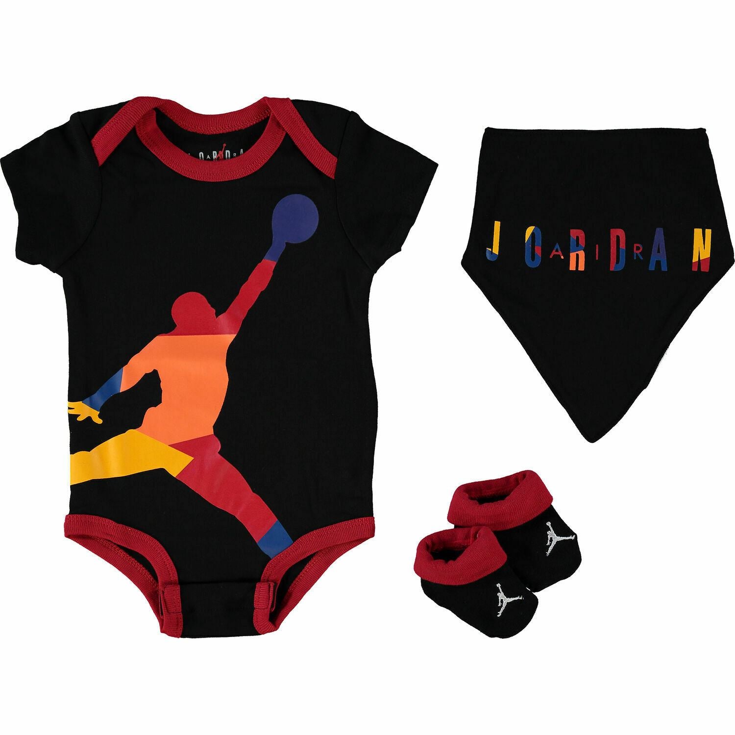 Nike AIR JORDAN - Baby Boys' 3-piece Outfit Gift Set, Black/Multi, 6-12 months