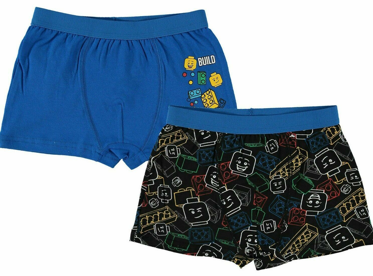 LEGO Boys' 2-pk Boxer Shorts, Underwear, Blue/Black Printed, size 4 Years