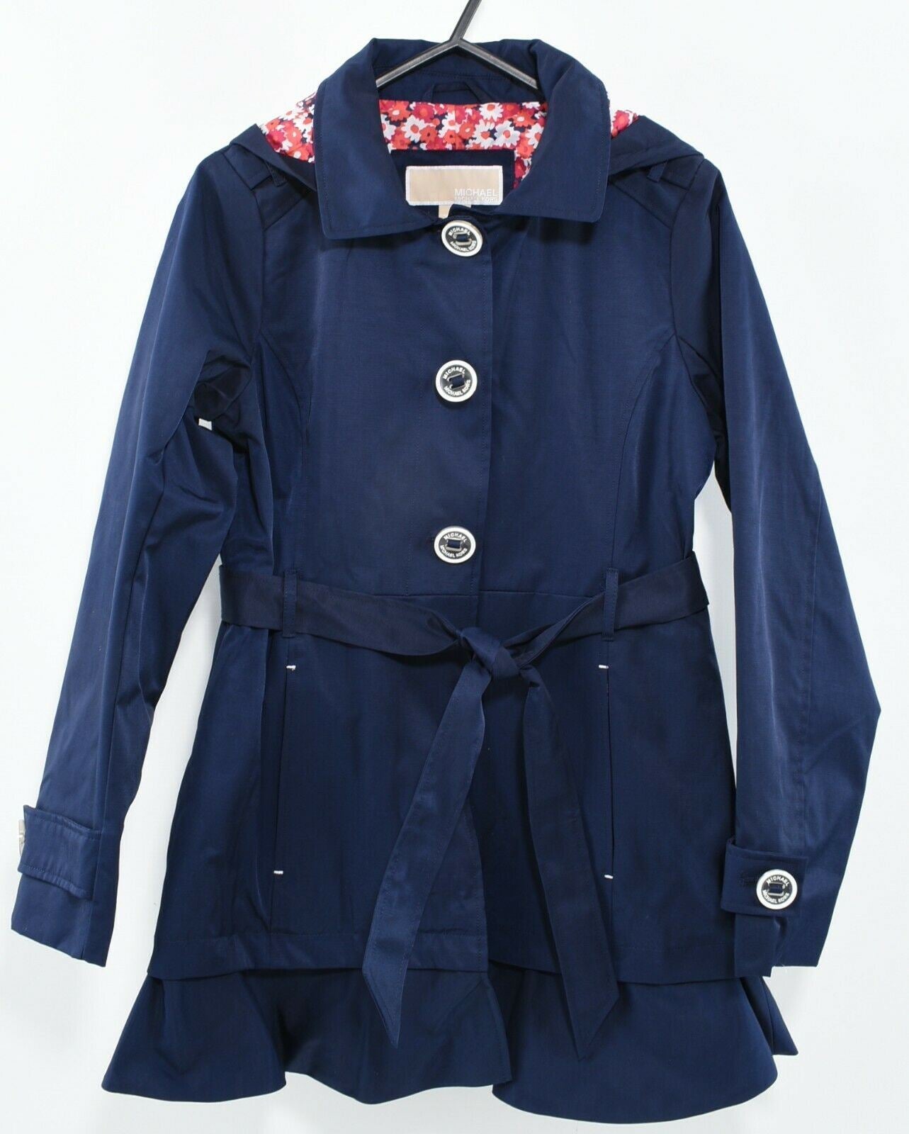 MICHAEL KORS Girls' Mac, Trench Coat / Jacket, Navy Blue, size 5-6 years