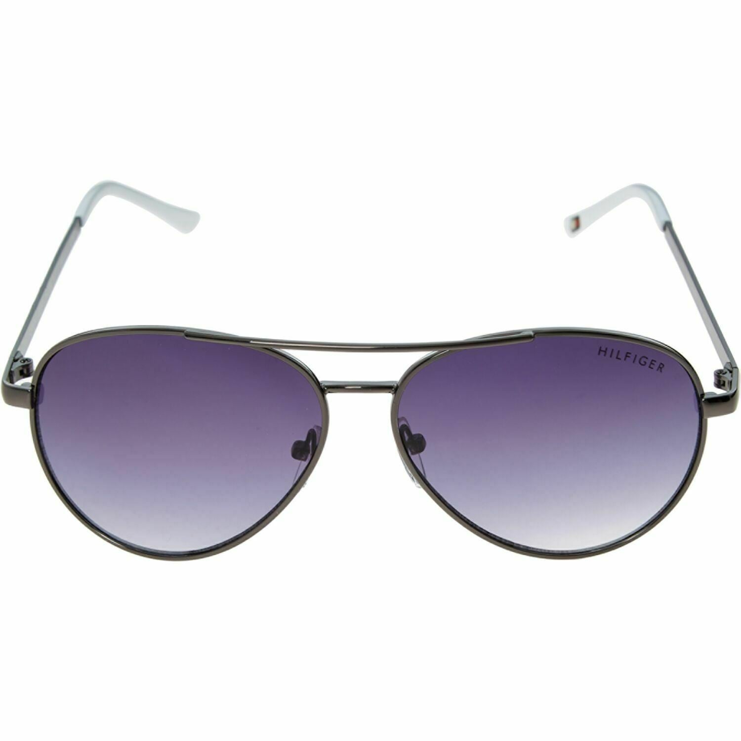 TOMMY HILFIGER - CORA - Women's Black Metal Frame Pilot Style Sunglasses