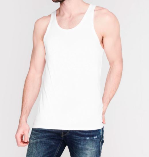 CALVIN KLEIN Men's 2-Pack White Cotton Tank Tops, Vests, size L (42"-44" chest)