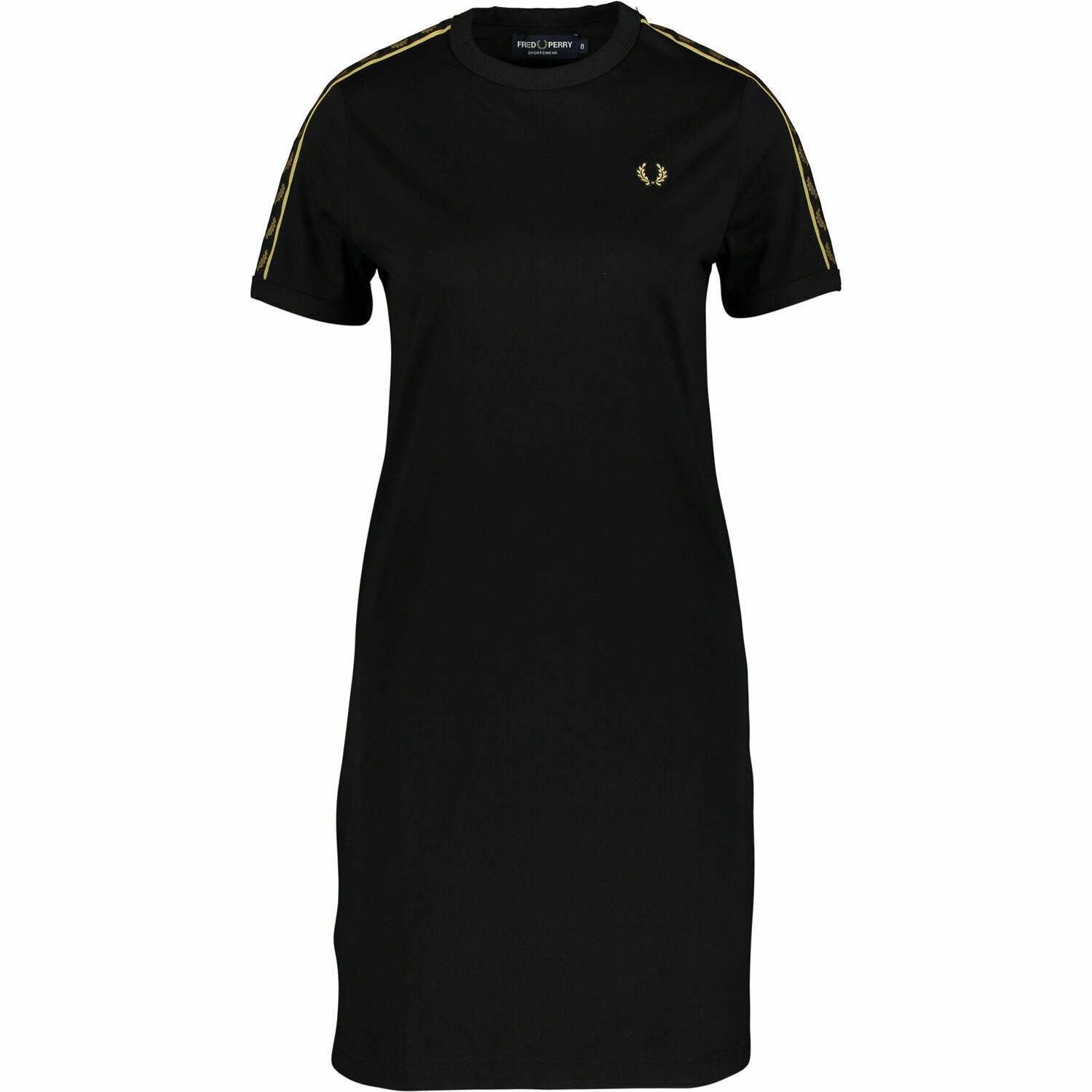 FRED PERRY Women's Taped Ringer T-shirt Dress, Black - size UK 10