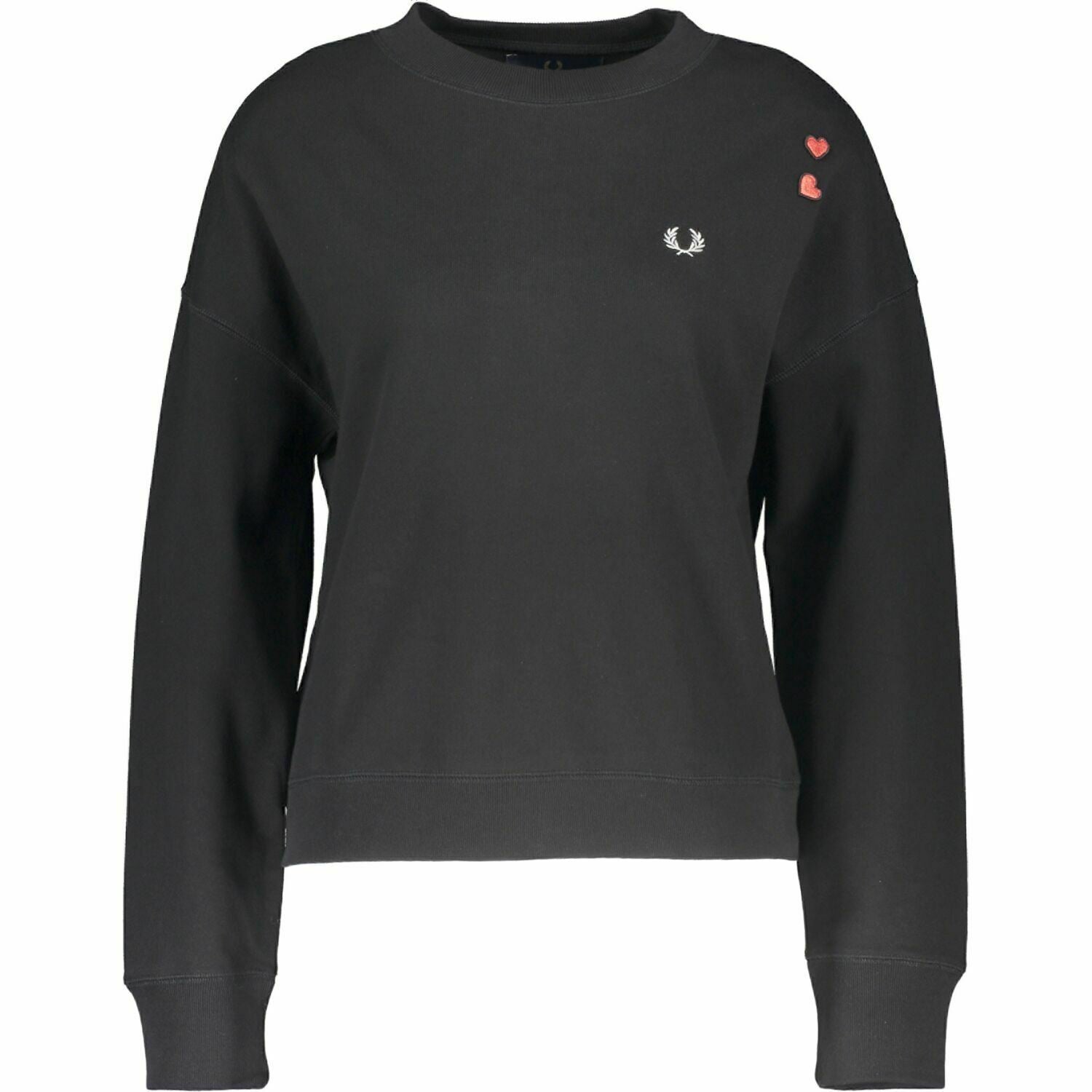 FRED PERRY x AMY WINEHOUSE Women's Black Heart Detail Sweatshirt, size UK 10