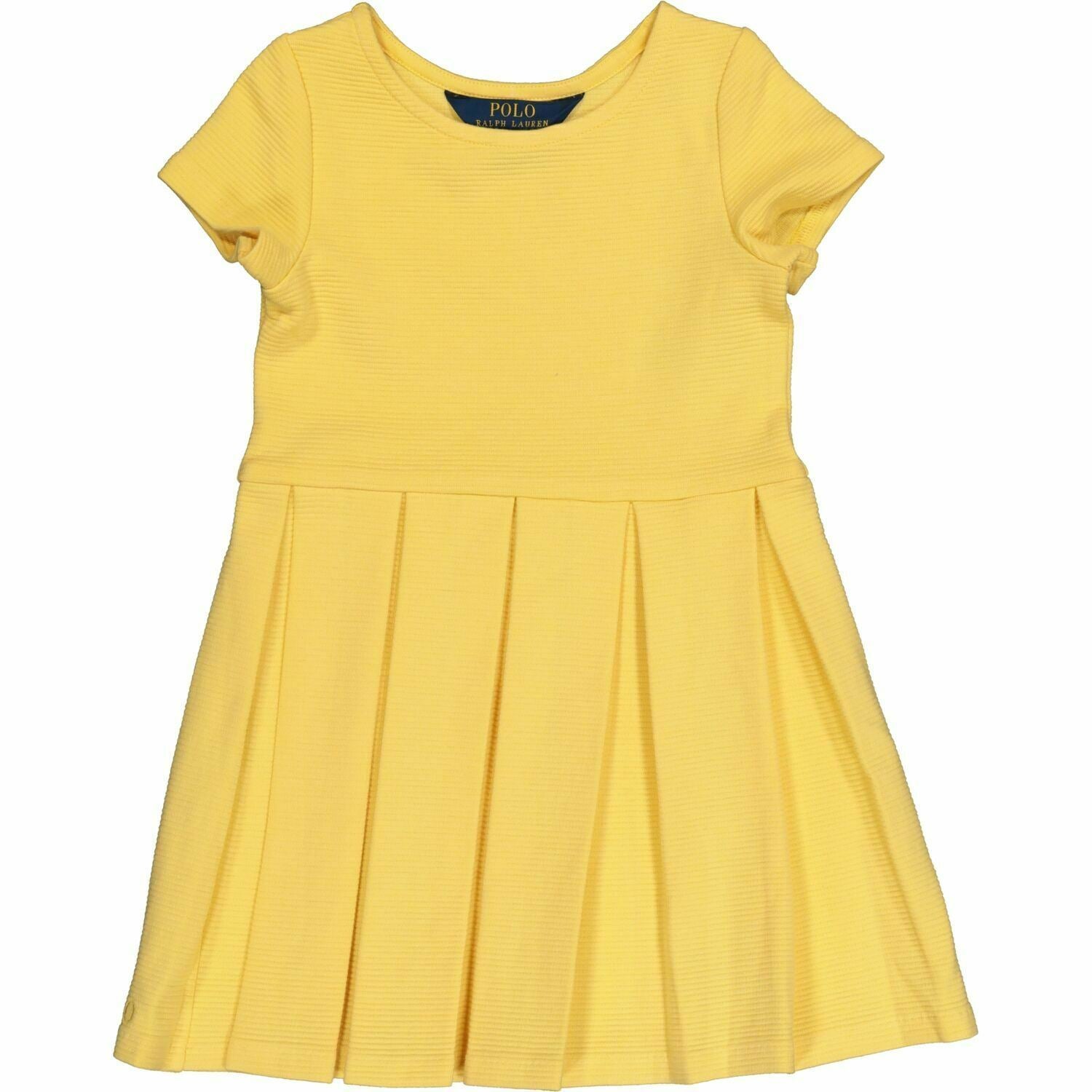 POLO RALPH LAUREN Girls' Yellow Rib Knit Skater Dress, size 6 years