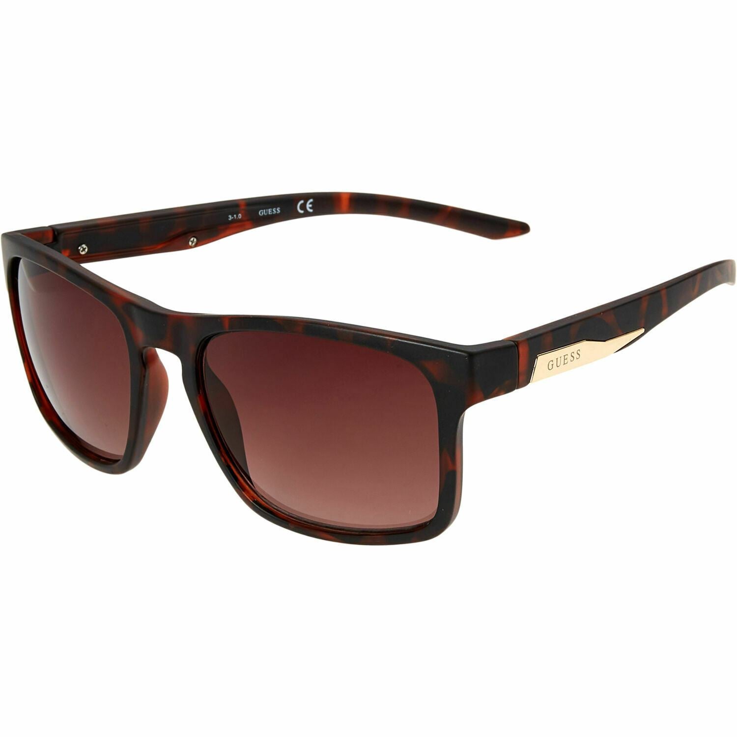 GUESS Men's Women's Dark Havana Brown Square Sunglasses, GF0190