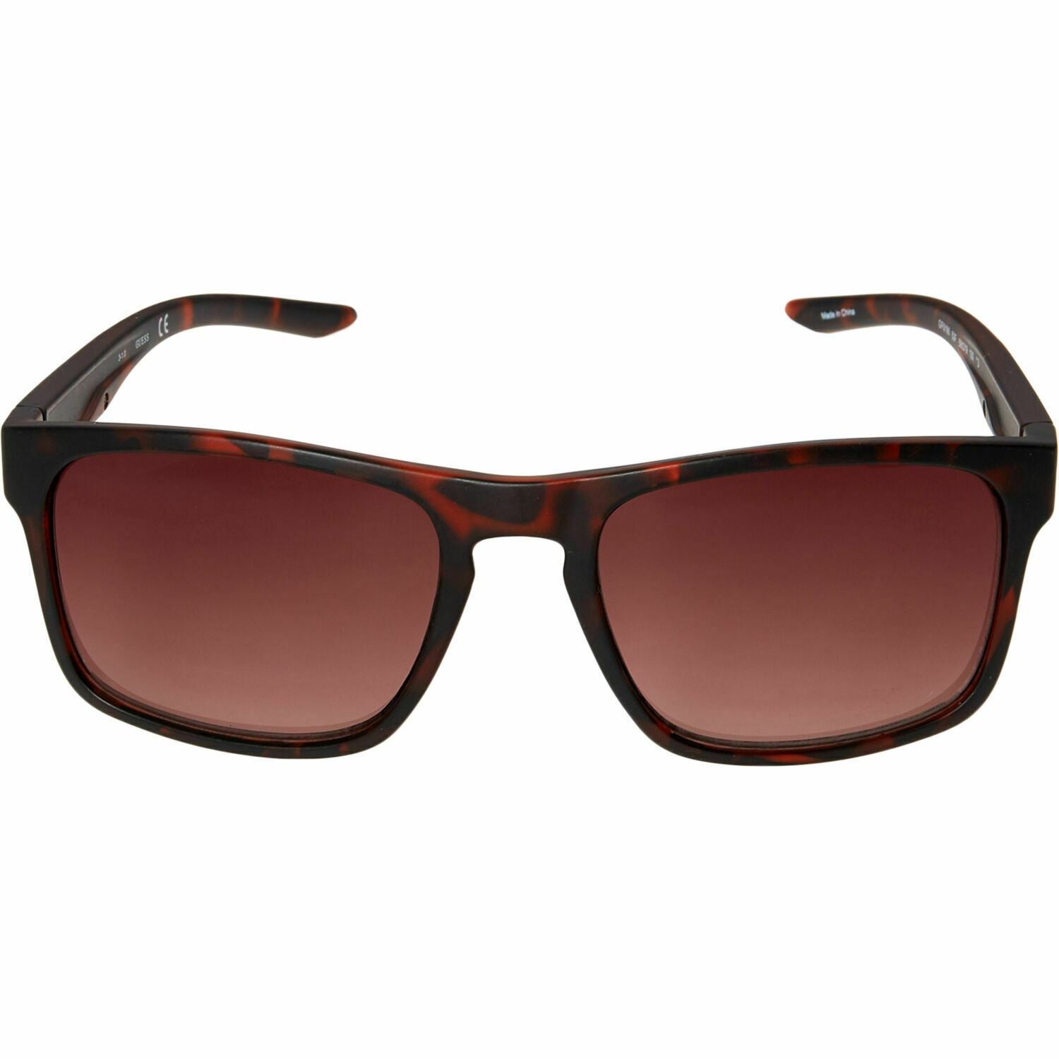 GUESS Men's Women's Dark Havana Brown Square Sunglasses, GF0190