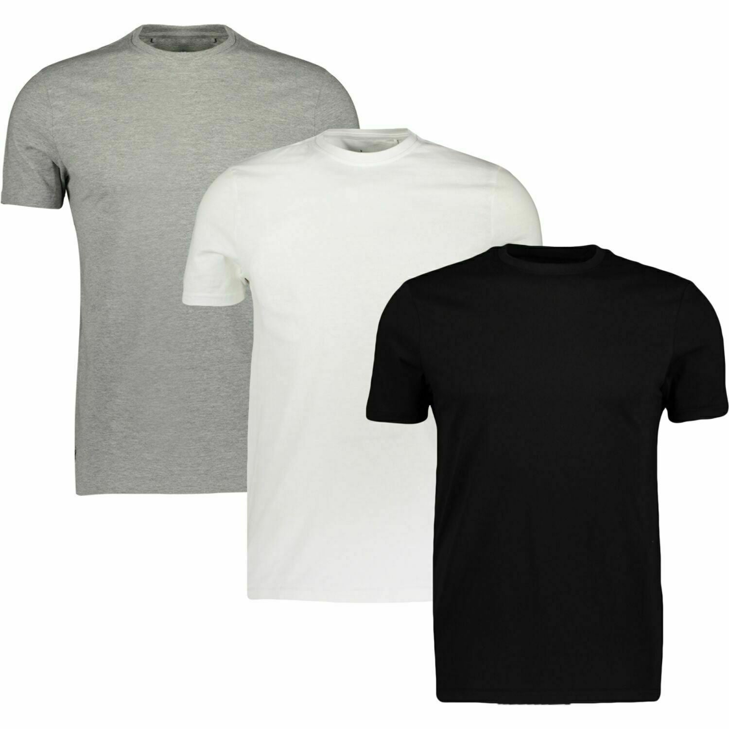 US POLO ASSN Men's 3-Pack Short Sleeve T-Shirts, Black/White/Grey, size M