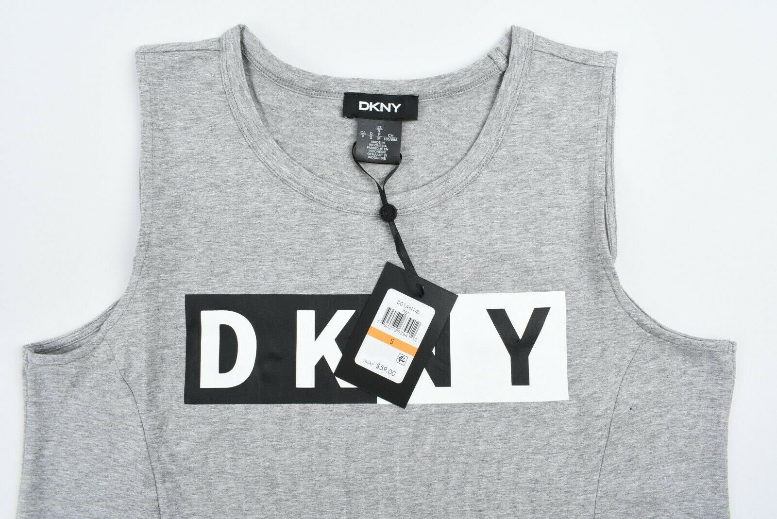 DKNY Women's Grey Marl Sleeveless Jersey Dress, size UK 10