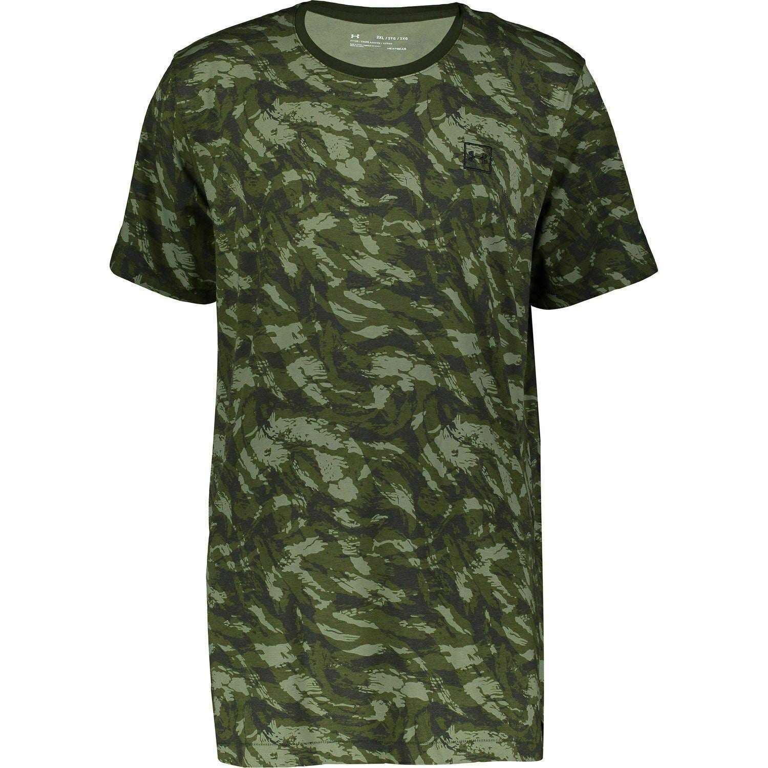 UNDER ARMOUR Men's Khaki Green Heat Gear Fitted T-Shirt size XS