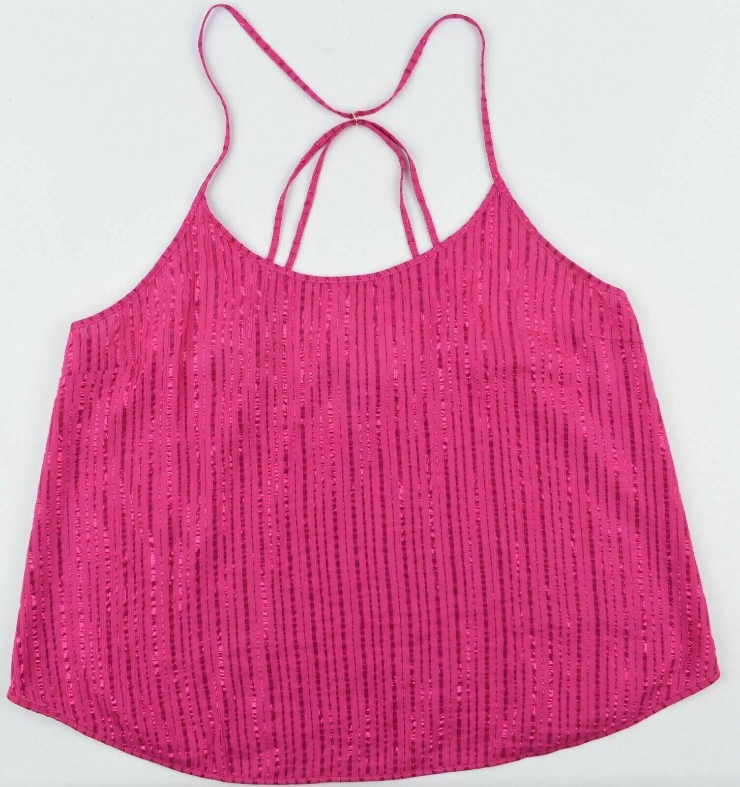 VICTORIA'S SECRET Women's Pink Camisole, Metallic Stripes, size XL