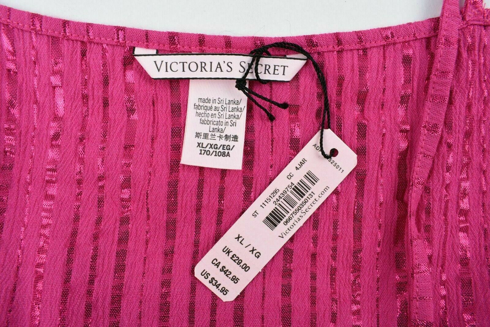 VICTORIA'S SECRET Women's Pink Camisole, Metallic Stripes, size XL