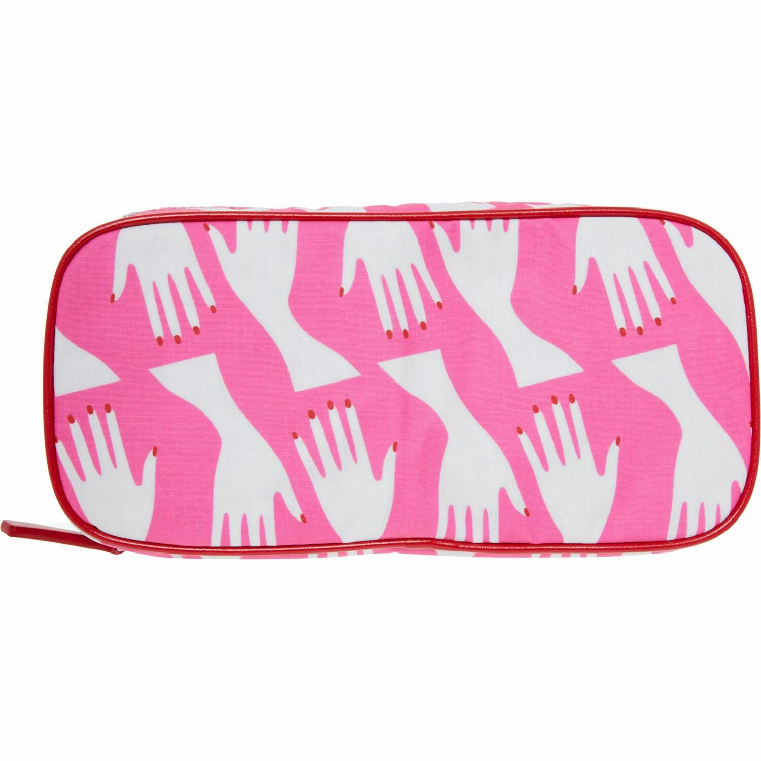 LULU GUINNESS Hug Print Women's Cosmetic Case Make-Up Bag, Peony Pink