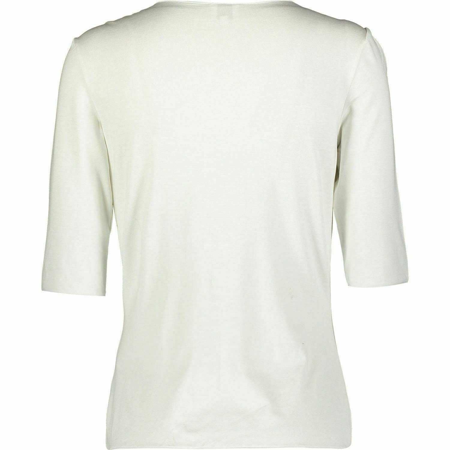 ARMANI COLLEZIONI Women's Cowl Neck 1/2 Sleeve Top, Cream UK 8 / UK 10 IT 40 42