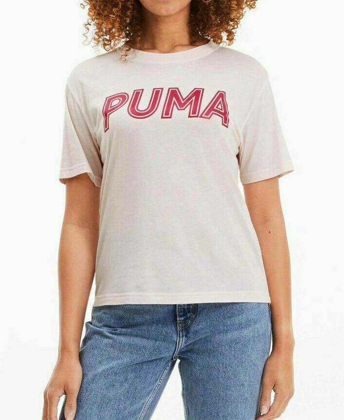 PUMA Women's Sports Logo Tee T-Shirt, DryCell, Rosewater Pink, size XS