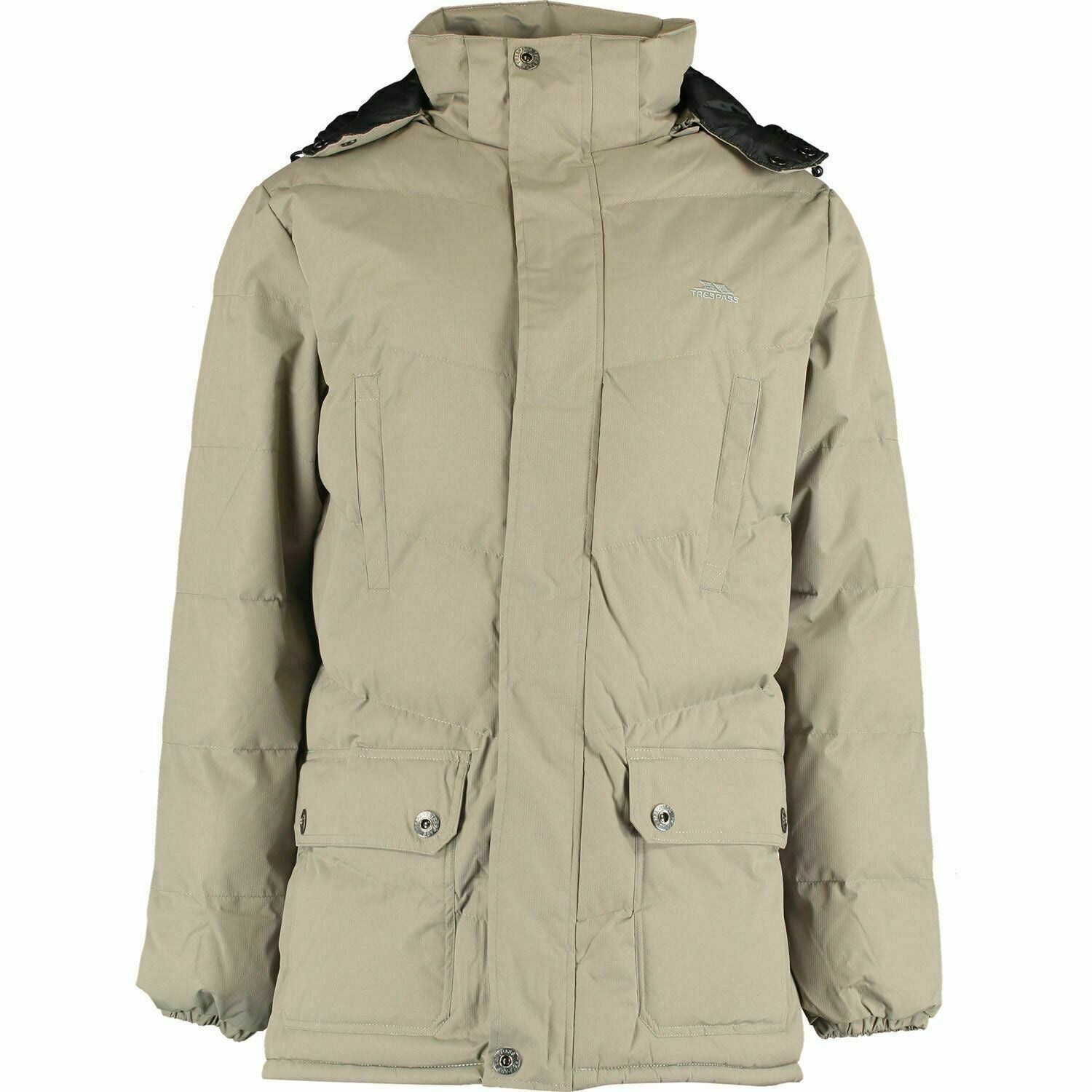 TRESPASS Men's CUMULUS Waterproof Windproof Padded jacket, Khaki, size XS