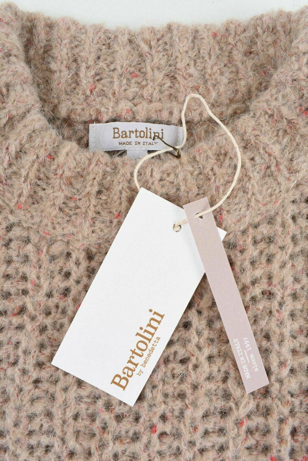 BARTOLINI Women's Knitted Cropped Jumper, Brown with Pink Speckles, size M