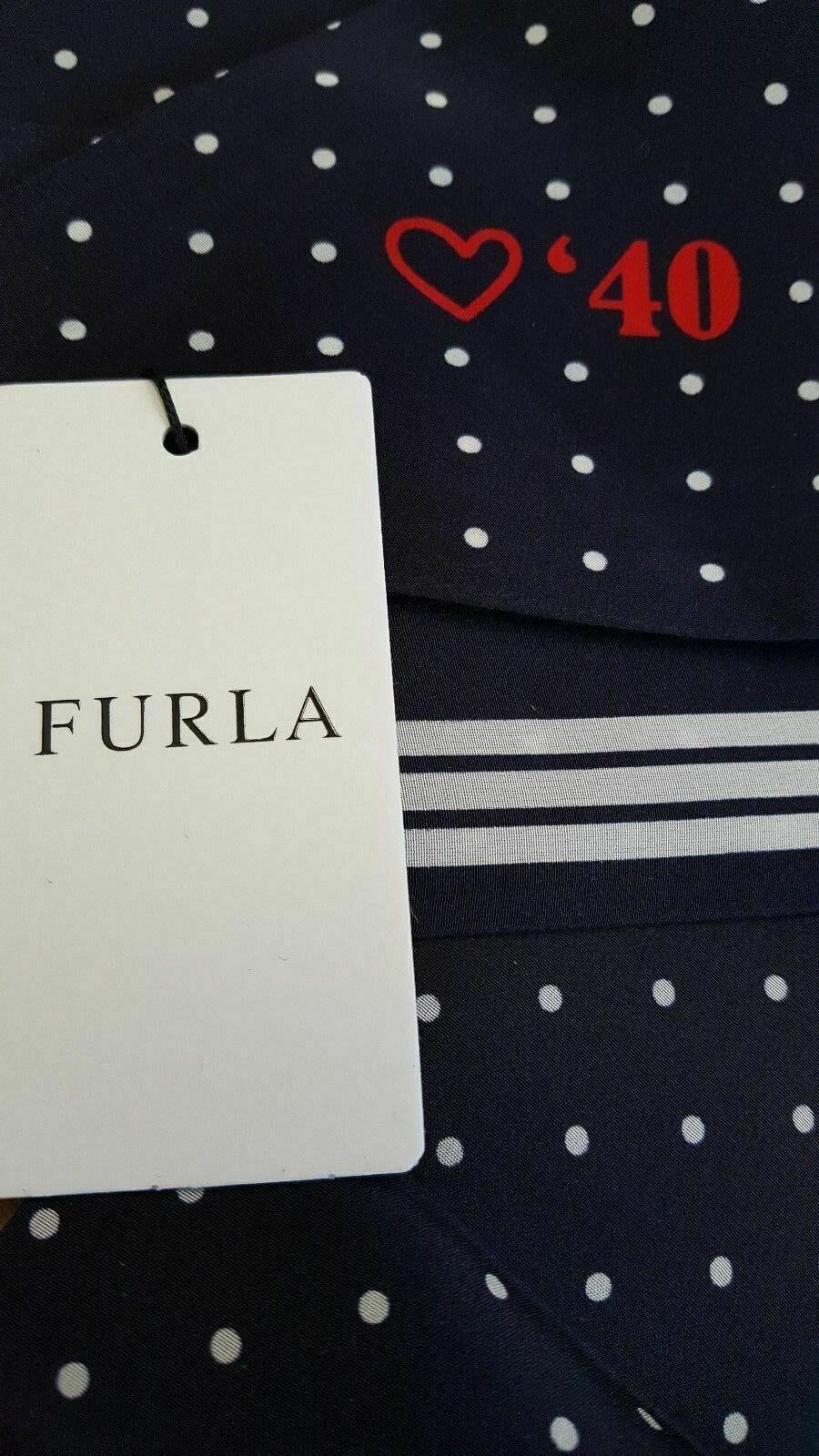 FURLA Men's Silk Navy Love 40 Bandeau 10.5 cm x 200 cm