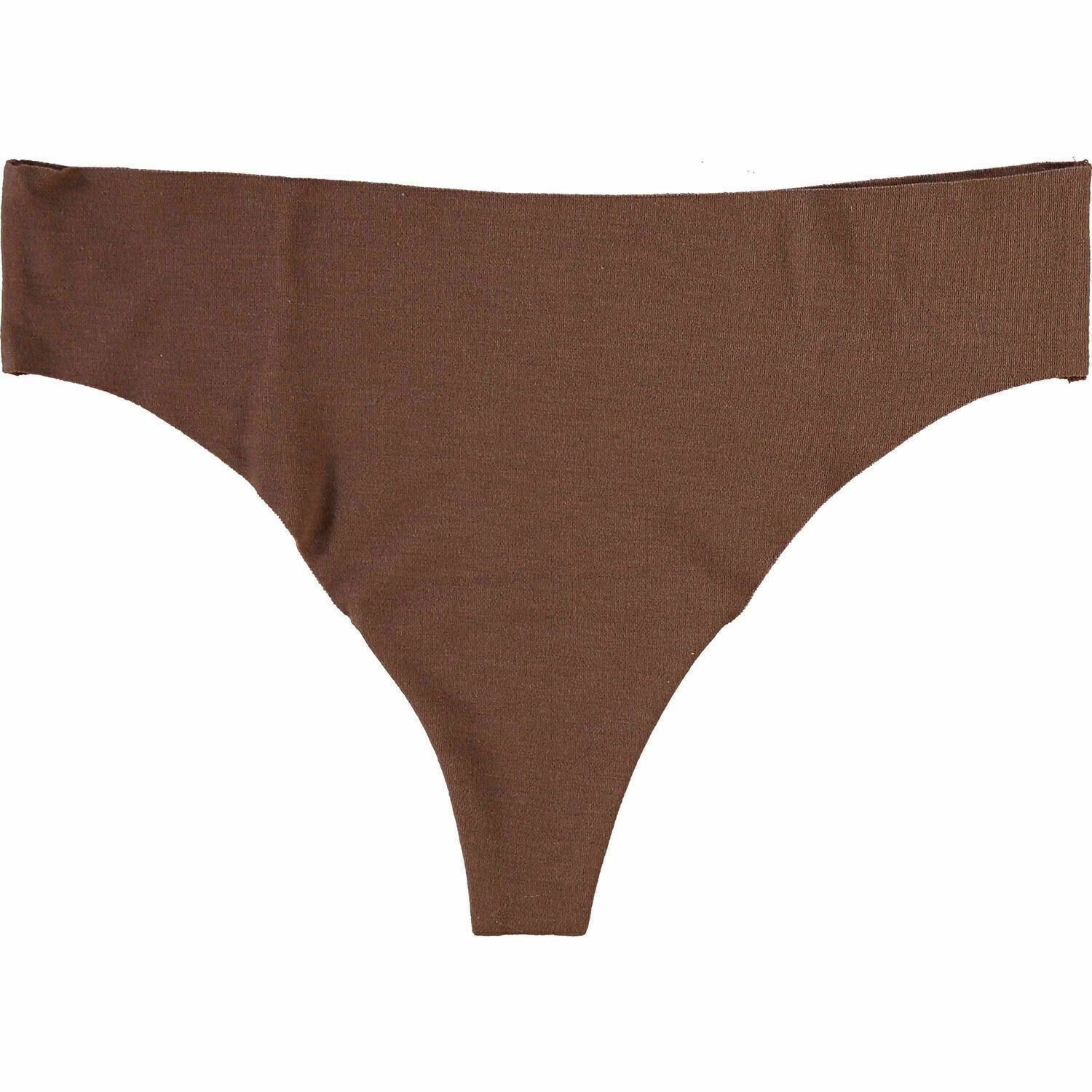 HANRO Womens Underwear InvisibleCotton Thongs Knickers Mocha size S UK 10 UK 12