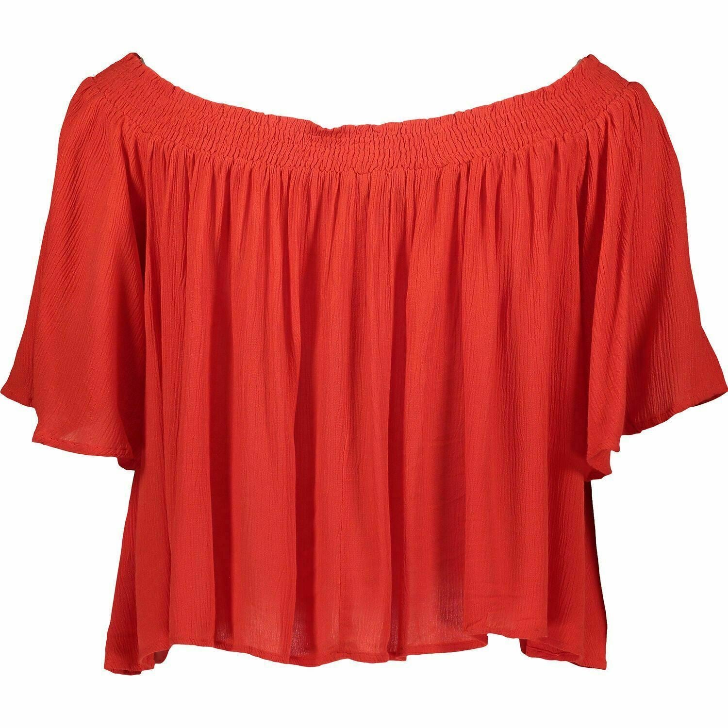SUPERDRY Women's ALIA Off Shoulder Blouse Top Ahoy Red, size M / UK 12