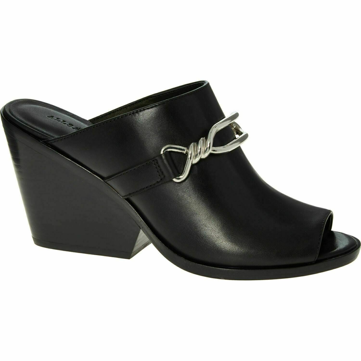 ALLSAINTS Women's AYITA Genuine Leather Open Toe Mules Sandals, Black UK 5