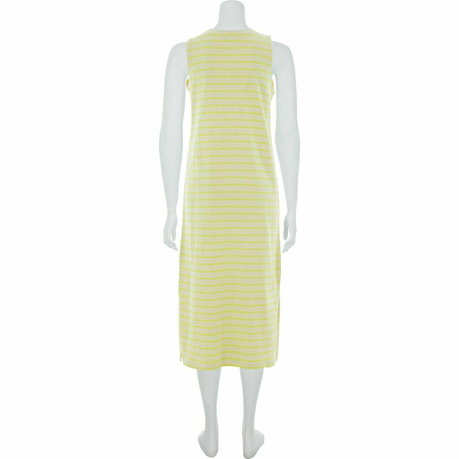 VANS Women's Mini Check Jersey Dress, Midi Length, Lemon Tonic, size M