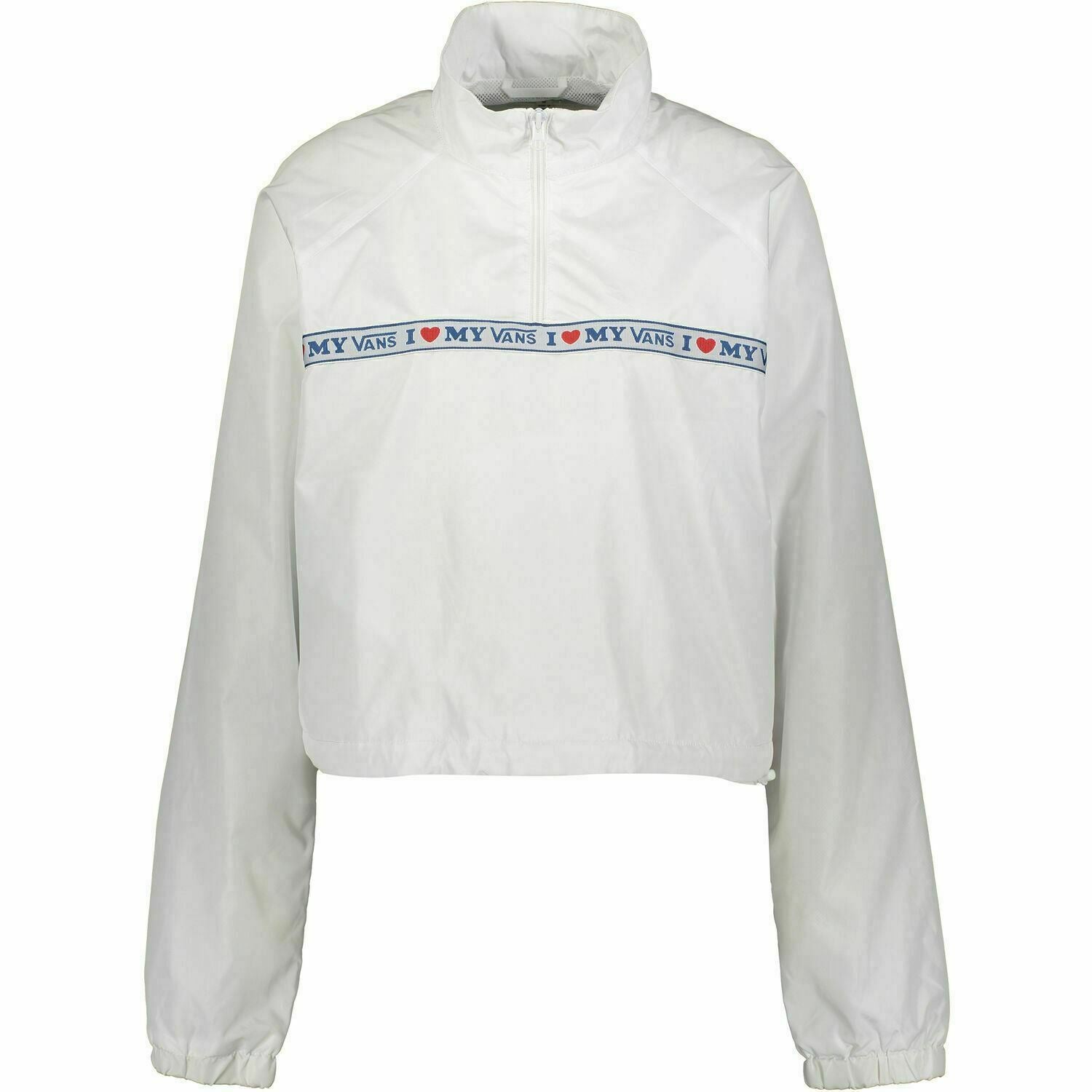 Vans Women's White Brand Tape Anorak / Cropped Pullover Jacket, size M