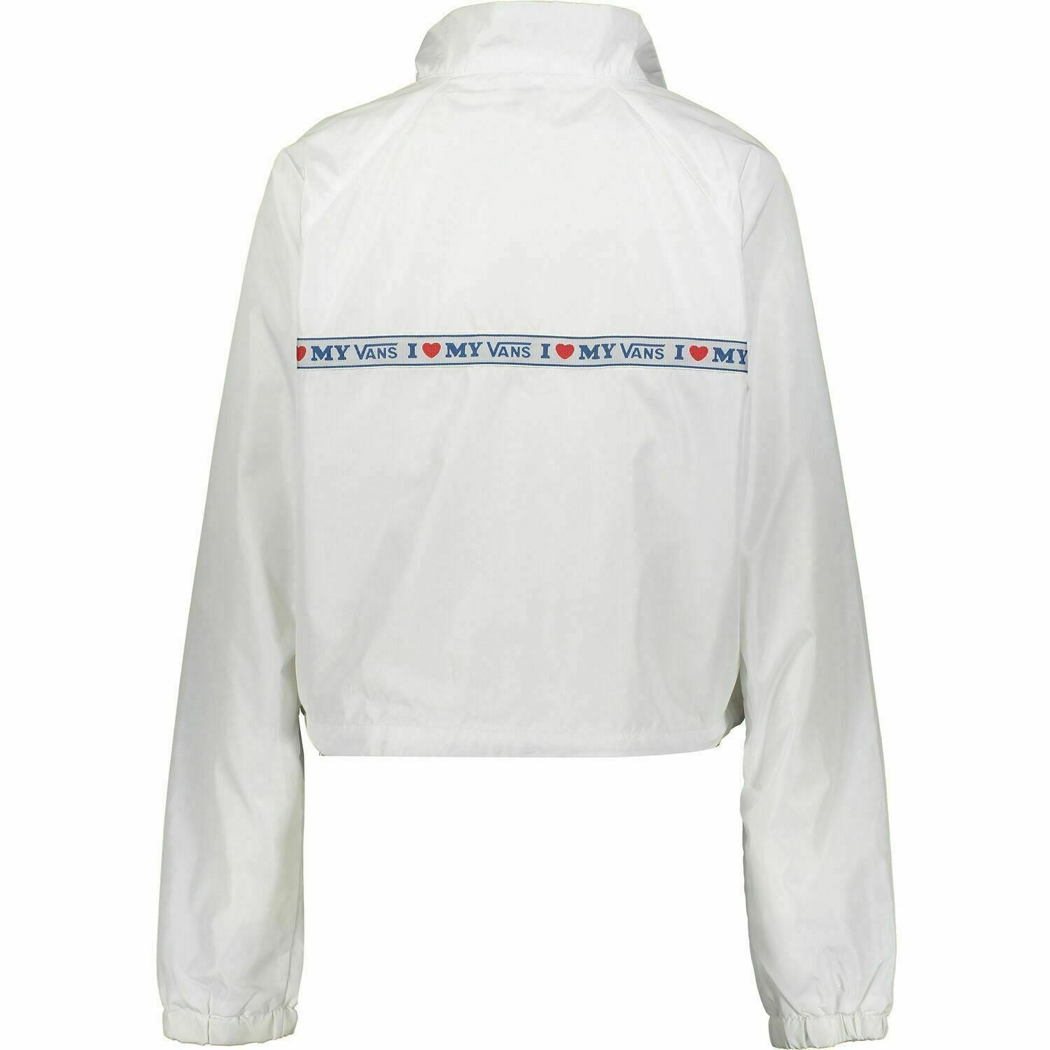 Vans Women's White Brand Tape Anorak / Cropped Pullover Jacket, size M