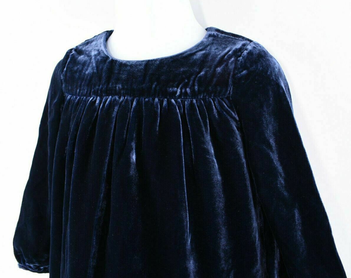 RALPH LAUREN Baby Girls' Blue Velvet Occasion Dress 9 m /12 m /18 m /24 months