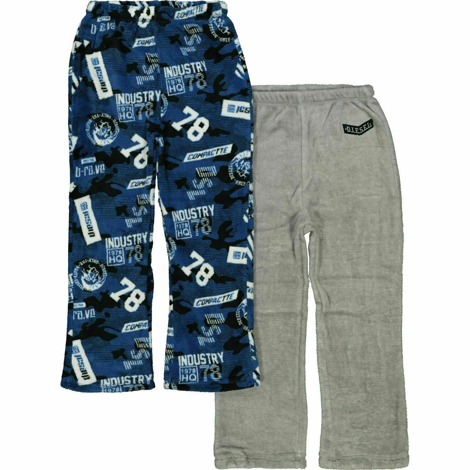 DIESEL 2pk Boys Fleece Loungewear Pants Pyjama Bottoms Joggers Blue/Grey 8 years