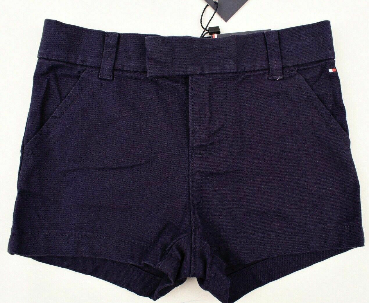 TOMMY HILFIGER Baby Girls' Adjustable Waist Shorts, Navy Blue size 18 months