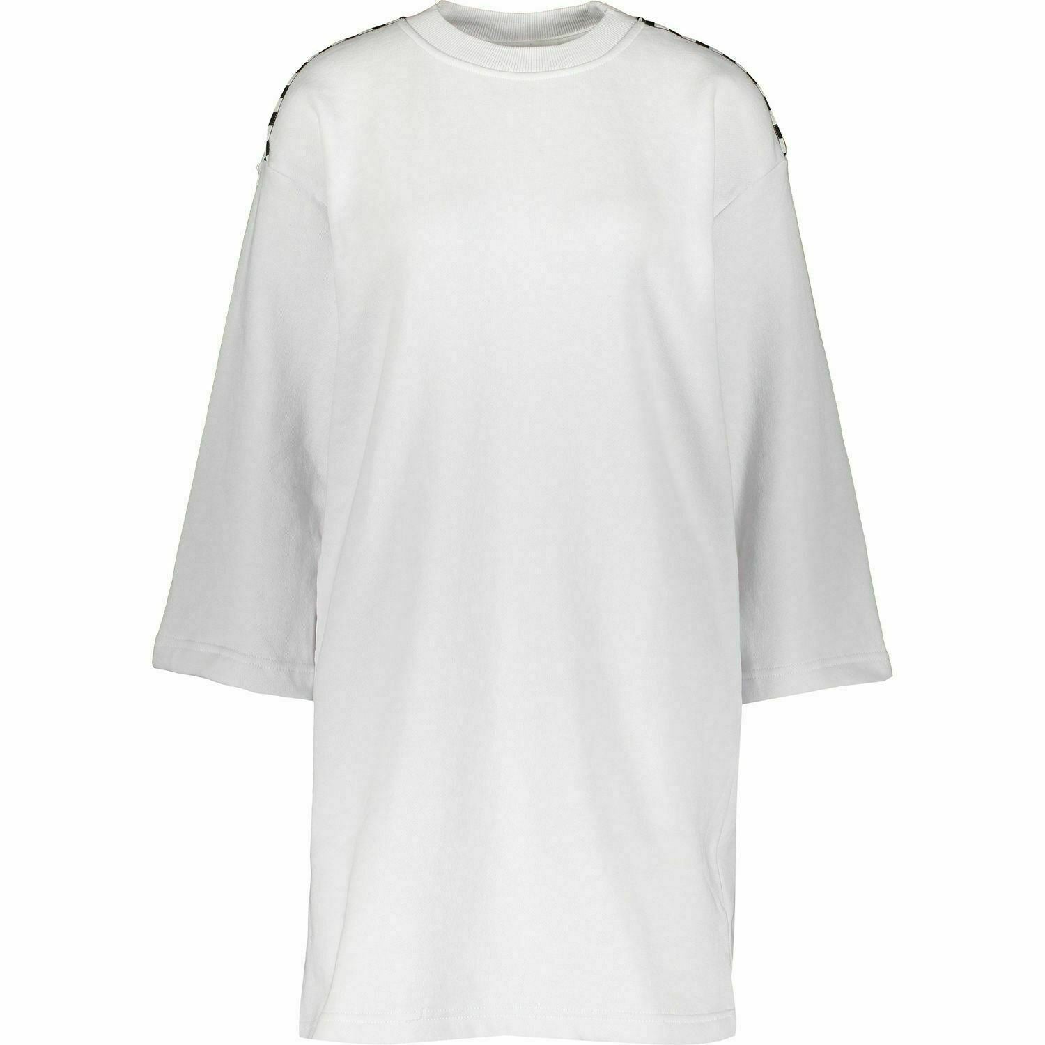 VANS Women's White Chromo Dress Longline Sweatshirt with checker Tape size XS