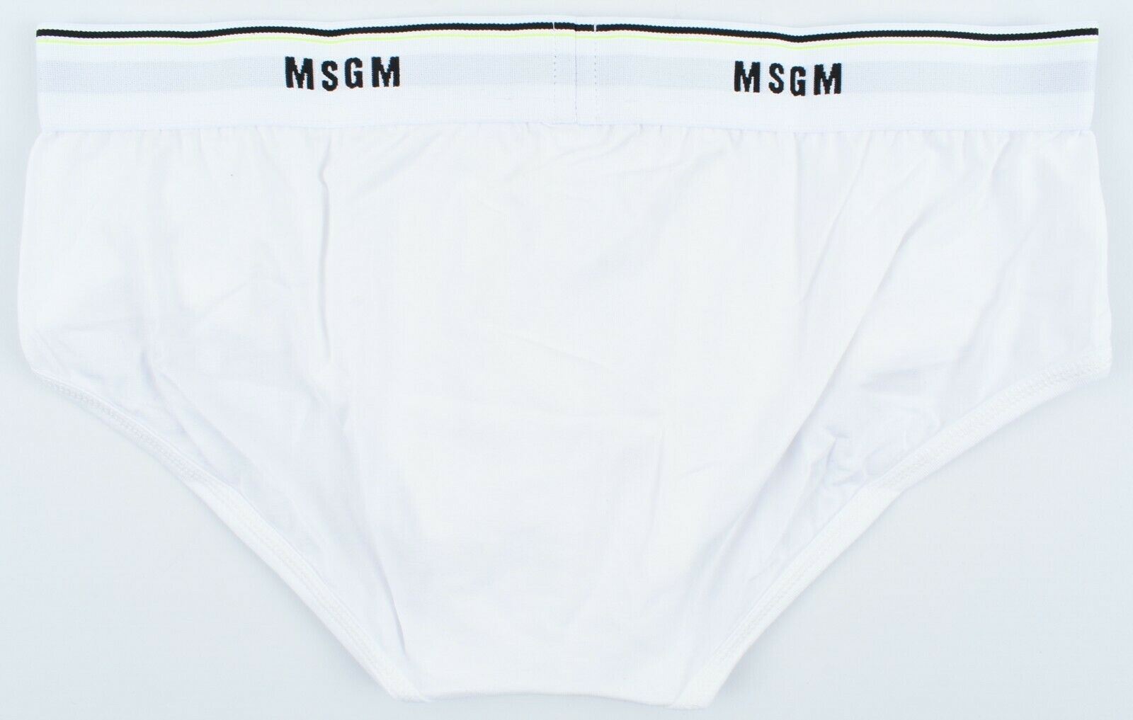 MSGM Underwear: Men’s Basic Cotton Stretch Midi Briefs, White, size L