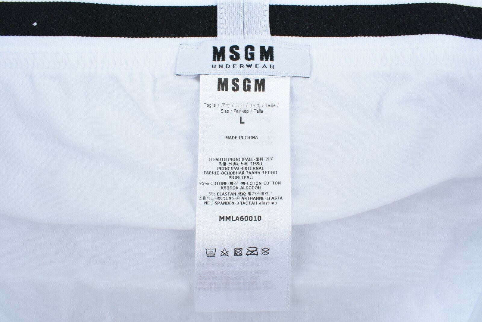 MSGM Underwear: Men’s Basic Cotton Stretch Midi Briefs, White, size L