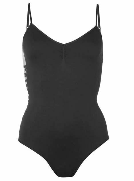 CALVIN KLEIN Women's Black Bodysuit, Side Logo, size M / UK 12