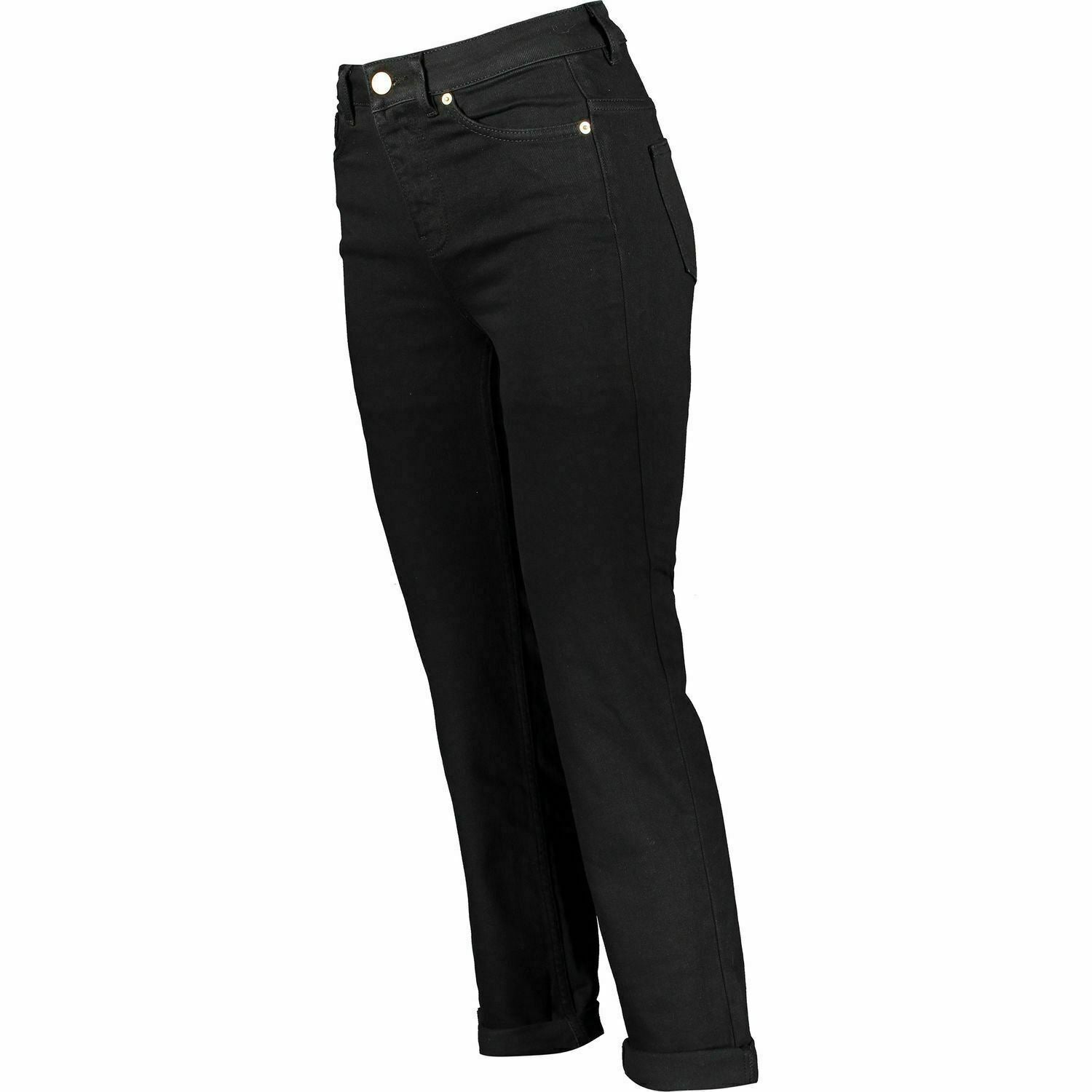 OASIS Women's RUBY Straight Leg High Rise Ankle Grazer Jeans, Black, size UK 6