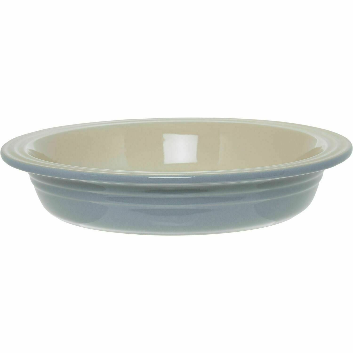 LE CREUSET Light Grey Round Baking Dish 26cm in diameter x 5.5cm deep *defect*